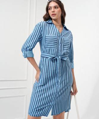 Tokyo Talkies Women Shirt Multicolor Maxi/Full Length Dress