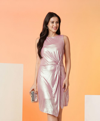 Globus Women Sheath Pink Knee Length Dress