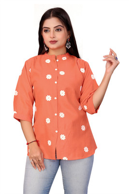 pcdaya Casual Floral Print Women Multicolor Top