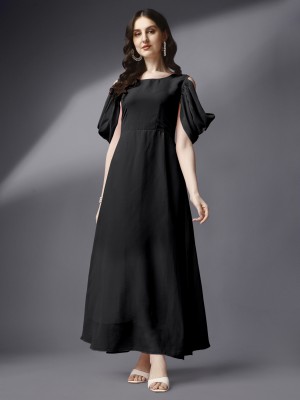 Raiyani Fashion Anarkali Gown(Black)