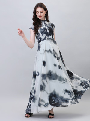 BEELEE TYPS Flared/A-line Gown(Grey)
