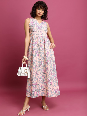 Vishudh Women Maxi Multicolor Midi/Calf Length Dress