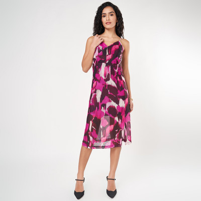 Annabelle by Pantaloons Women A-line Purple Midi/Calf Length Dress