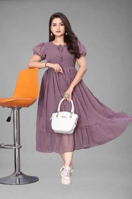 Appael Collect Women A-line Multicolor Midi/Calf Length Dress