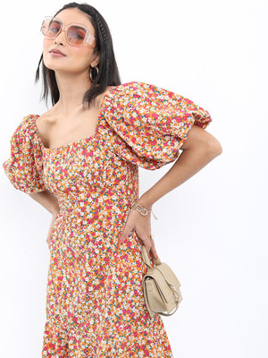 Tokyo Talkies Women Fit and Flare Multicolor Mini/Short Dress