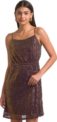 Globus Women Fit and Flare Multicolor Above Knee/Mid Thigh Length Dress