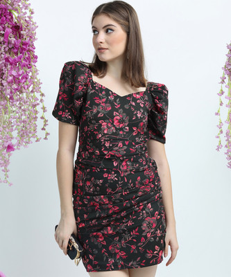 Tokyo Talkies Women A-line Black Knee Length Dress