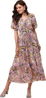 GLOBAL REPUBLIC Women Fit and Flare Multicolor Dress