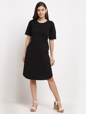 BRINNS Women A-line Black Knee Length Dress