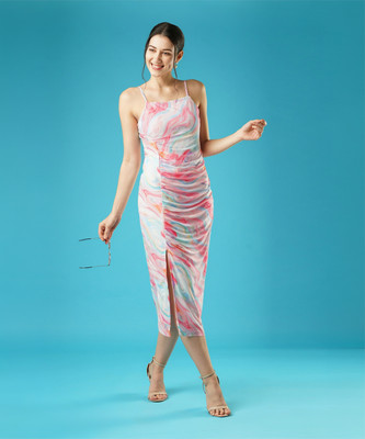 Globus Women Bodycon Pink Midi/Calf Length Dress
