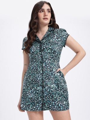 Glitchez Women Shirt Black Mini/Short Dress