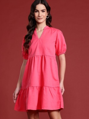 all about you Women A-line Pink Dress