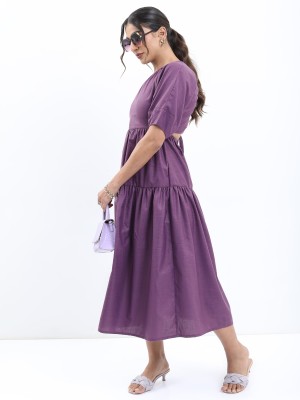 Tokyo Talkies Women A-line Purple Dress