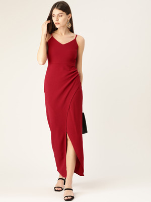 METRONAUT Women Sheath Red Maxi/Full Length Dress