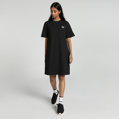PUMA Women T Shirt Black Above Knee/Mid Thigh Length Dress