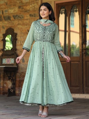 Juniper Women Layered Green Dress