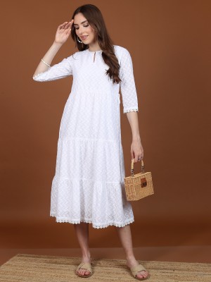 KETCH Women A-line White Dress