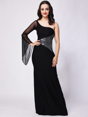 EastBay Women A-line Black Maxi/Full Length Dress