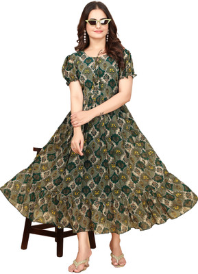 SILAAY Flared/A-line Gown(Green)