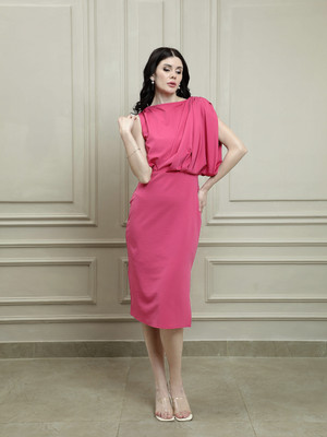 ATHENA Women Sheath Pink Midi/Calf Length Dress
