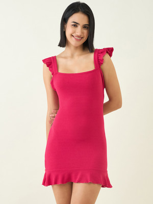 METRONAUT Women Bodycon Pink Mini/Short Dress