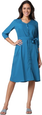 Pantaloons Women Wrap Blue Dress