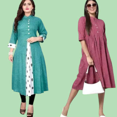 Houseofcommonk Women Printed Anarkali Kurta(Multicolor)