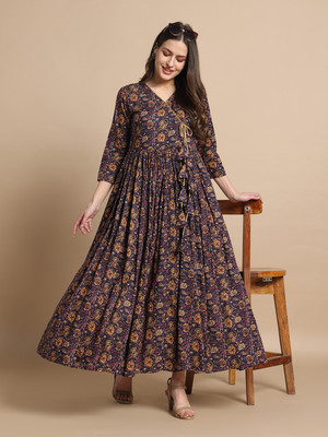 Ann Springs Women A-line Multicolor Knee Length Dress