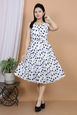 FANTABULASTIC Women Fit and Flare Light Green Below Knee Dress