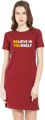 HouseOfCommon Women T Shirt Red Midi/Calf Length Dress