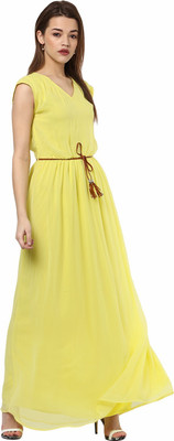 La Zoire Women Maxi Yellow Full Length Dress