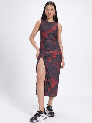 Glitchez Women Bodycon Black Midi/Calf Length Dress