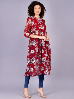 Oh Mi Dios Women Fit and Flare Red Midi/Calf Length Dress