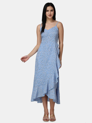 METRONAUT Women A-line Multicolor Midi/Calf Length Dress