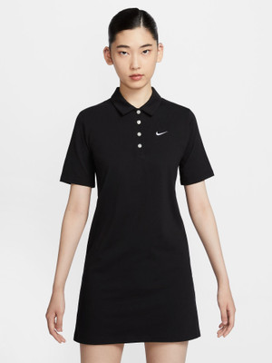 NIKE Women T Shirt Black Above Knee/Mid Thigh Length Dress