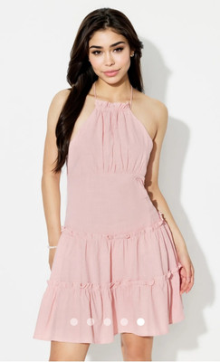 VERMA CREATION Women Fit and Flare Pink Midi/Calf Length Dress