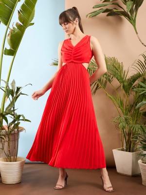 SASSAFRAS Women Maxi Red Dress