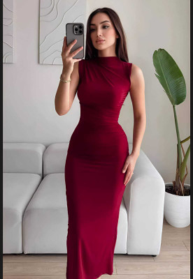aadhya enterprise Women A-line Maroon Maxi/Full Length Dress