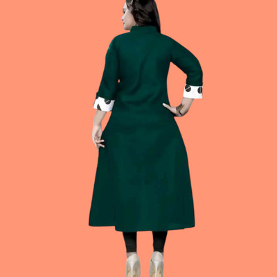 Suhani Creationnm Women Printed Straight Kurta(Green, Light Blue)