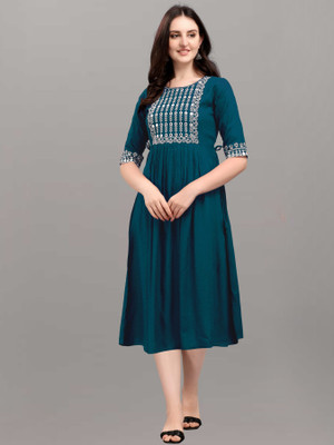 Dviera Trendz Women A-line Multicolor Midi/Calf Length Dress