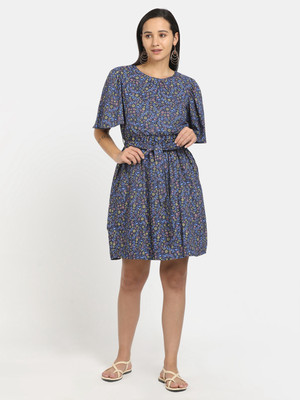 V-MART Women A-line Multicolor Above Knee/Mid Thigh Length Dress