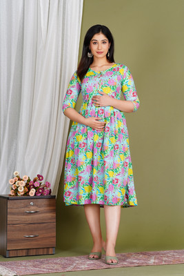 NEXTWEAR Women A-line Multicolor Ankle Length Dress