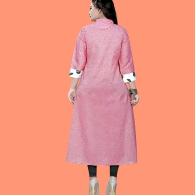 Suhani Creationnm Women Printed A-line Kurta(Pink)