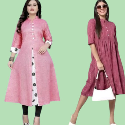 Suhani Creationnm Women Embroidered A-line Kurta(Pink, Maroon)