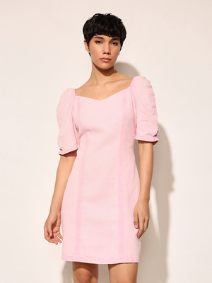 ONLY Women Bodycon Pink Above Knee/Mid Thigh Length Dress