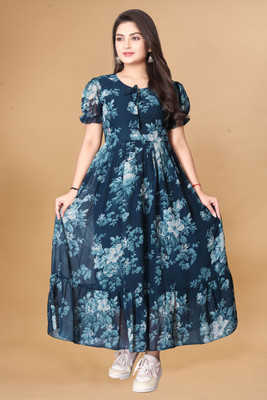 HouseOfCommon Women Maxi Multicolor Full Length Dress