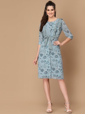 KASSUALLY Women A-line Blue Dress