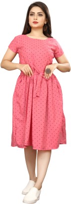 REZOVA Women A-line Pink Dress