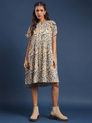 Taavi Women High Low Multicolor Knee Length Dress