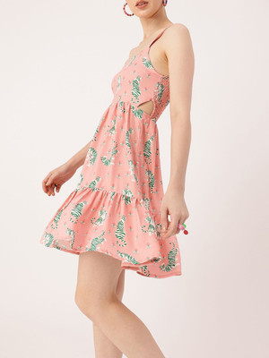 Dressberry Women A-line Pink Above Knee/Mid Thigh Length Dress